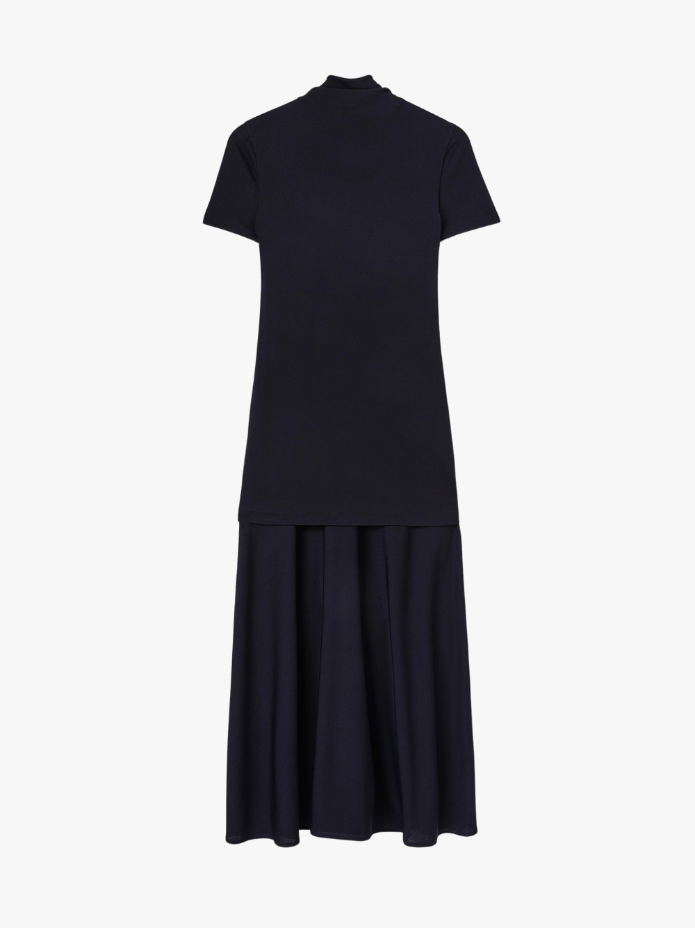 Jil Sander dress with stand-up collar made of flowing viscose navy women's dress