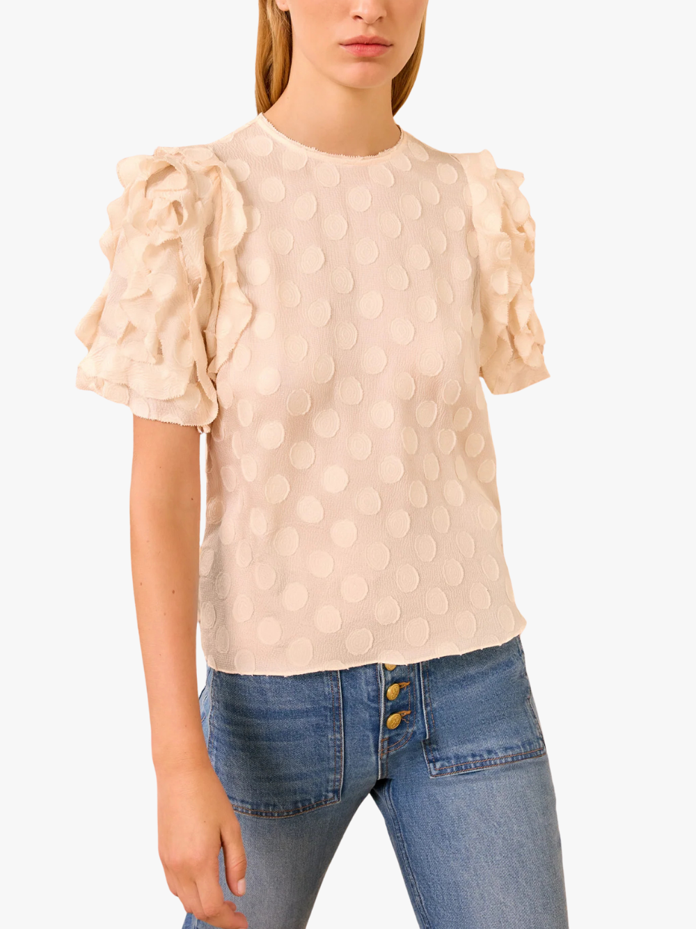 Ulla Johnson Opal Puff Sleeve Top Conch Women