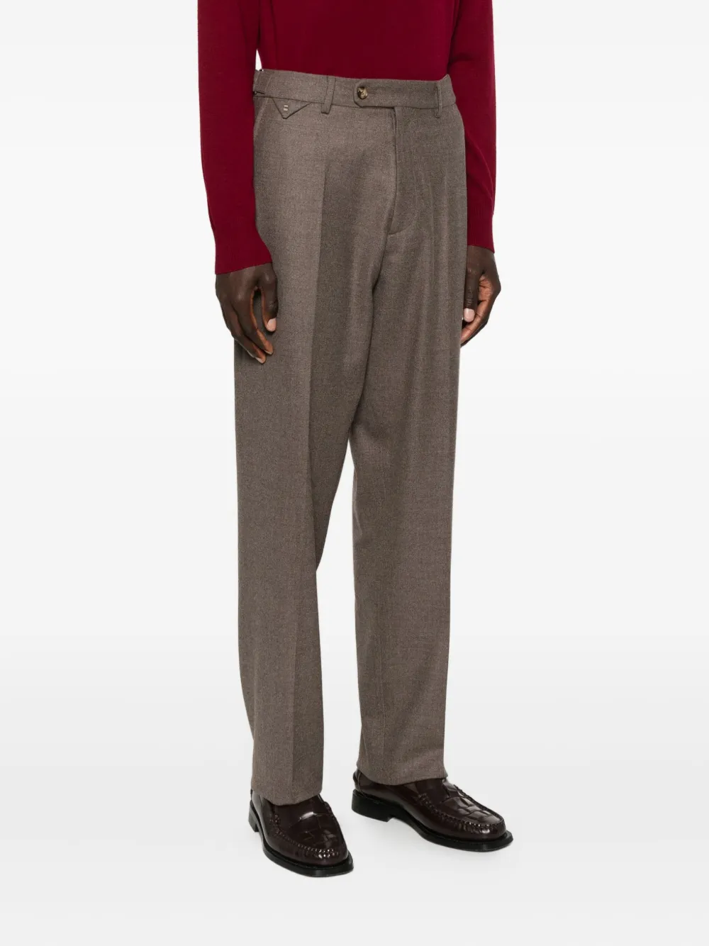 Brett Johnson Pleated Pants Brown Men