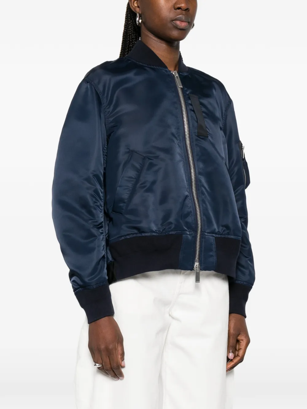 Sacai Nylon Twill Blouson Schwarz Nylon‑Jacke Damen