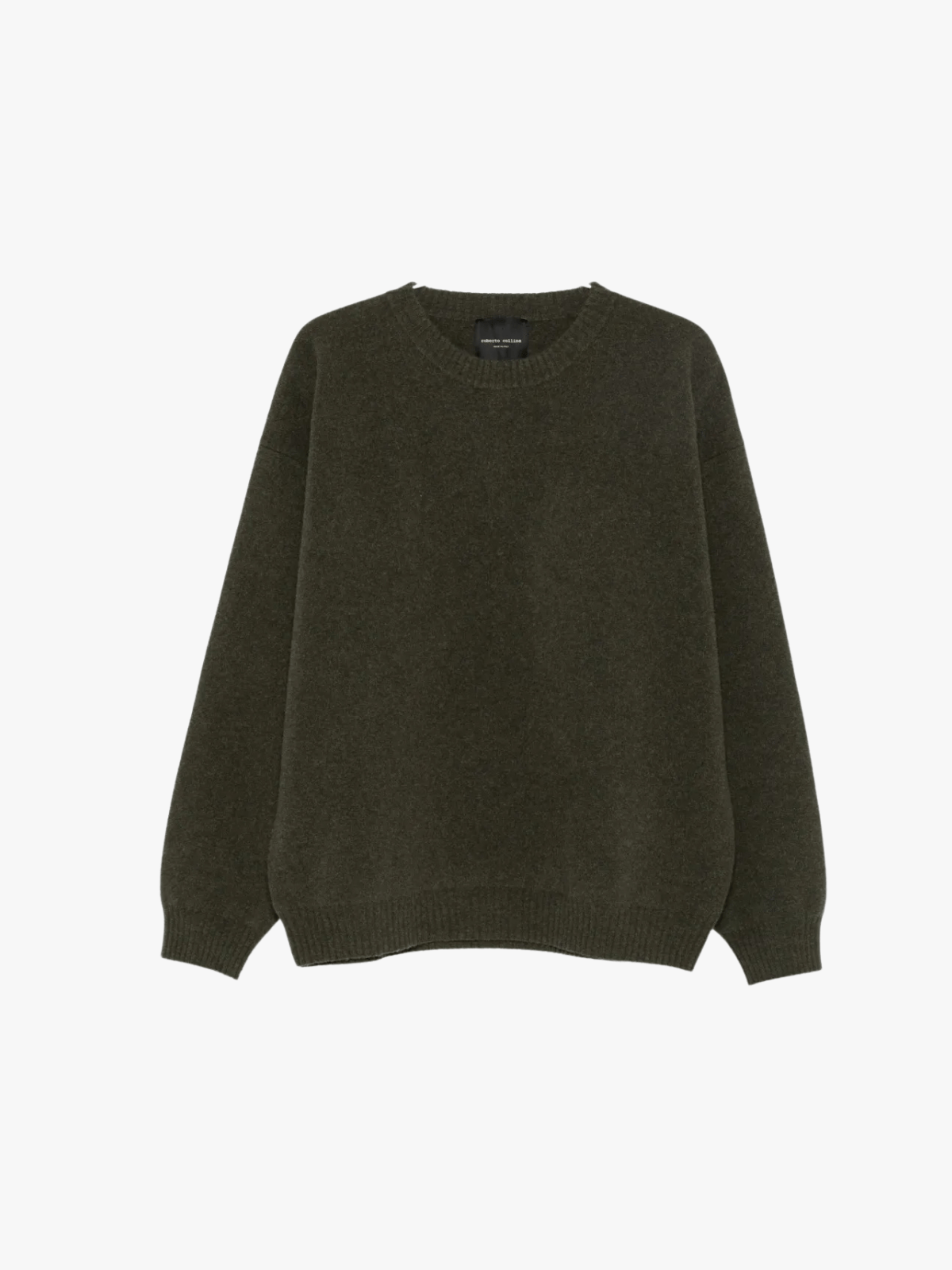 Roberto Collina Rundhals-Wollpullover Olivgrün Herren