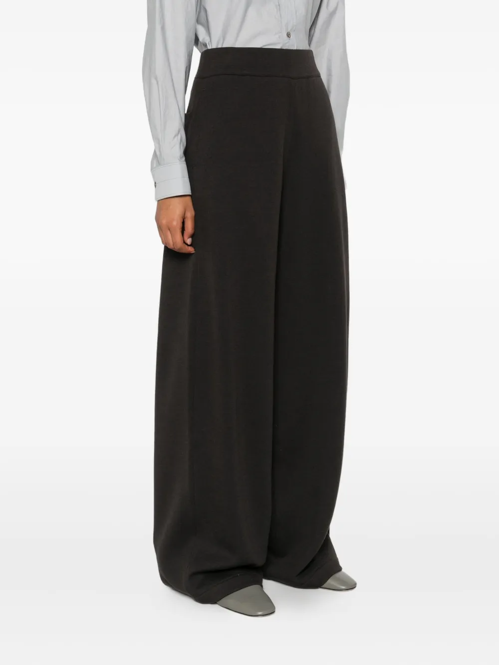 LEMAIRE Weite High-Waist-Hose Dunkelbraun Damen
