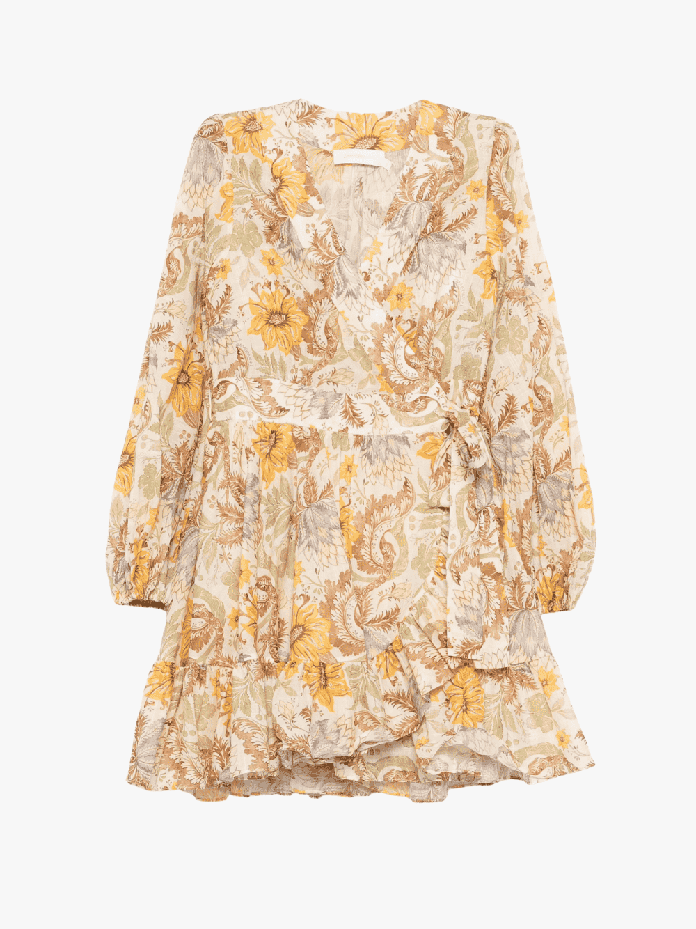 ZIMMERMANN Floral Ruffled Mini Dress Gelb Damen
