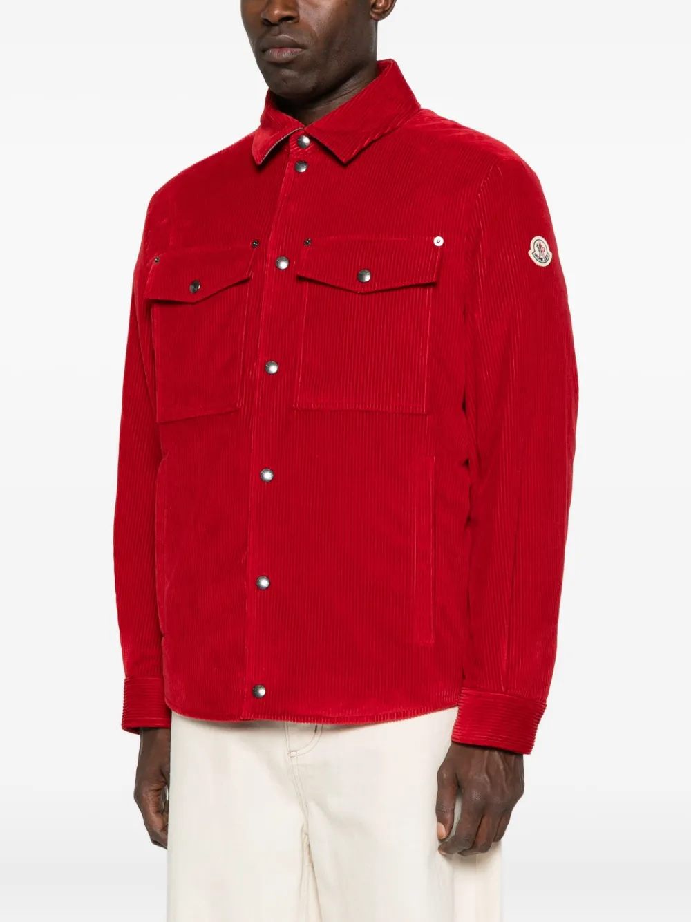 Moncler Cordjacke mit Taschen Rot Herren