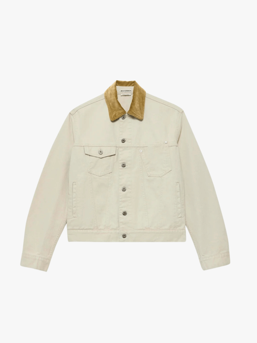 JW Anderson Corduroy Collar Denim Jacket Ecru Herren