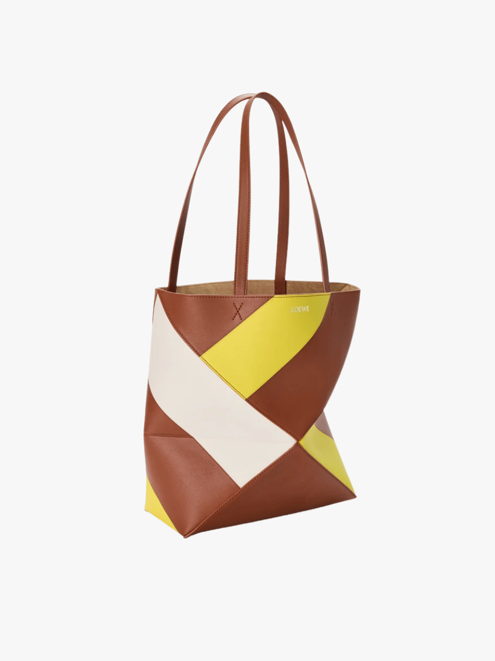 Loewe Medium Puzzle Fold Tote Bag in Classic Calfskin Mco Squirrel Multicolor Women