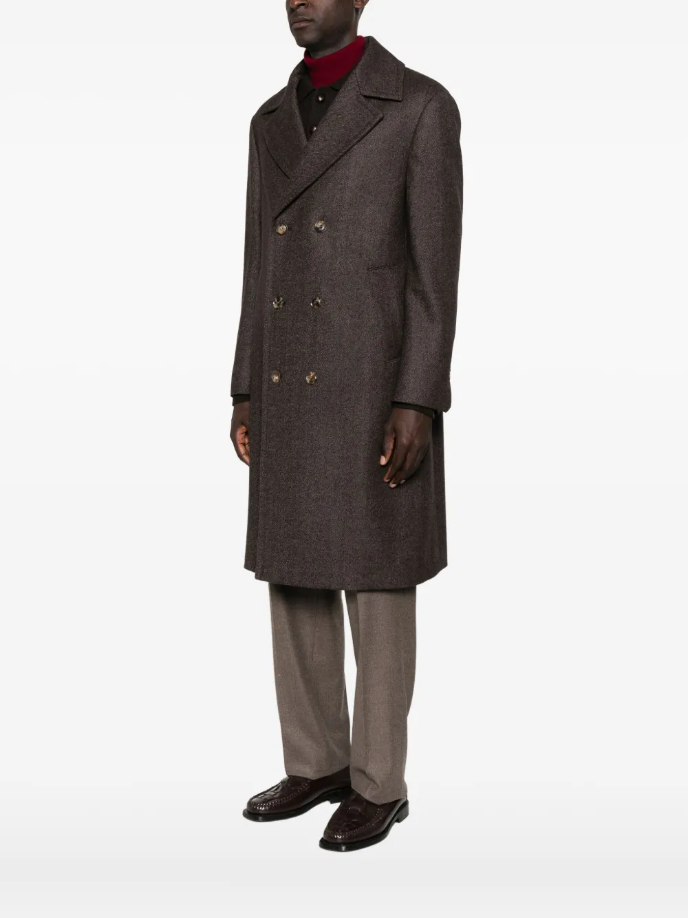 Brett Johnson Zweireihiger Mantel Braun Herren Brett Johnson Zweireihiger Mantel Braun Herren