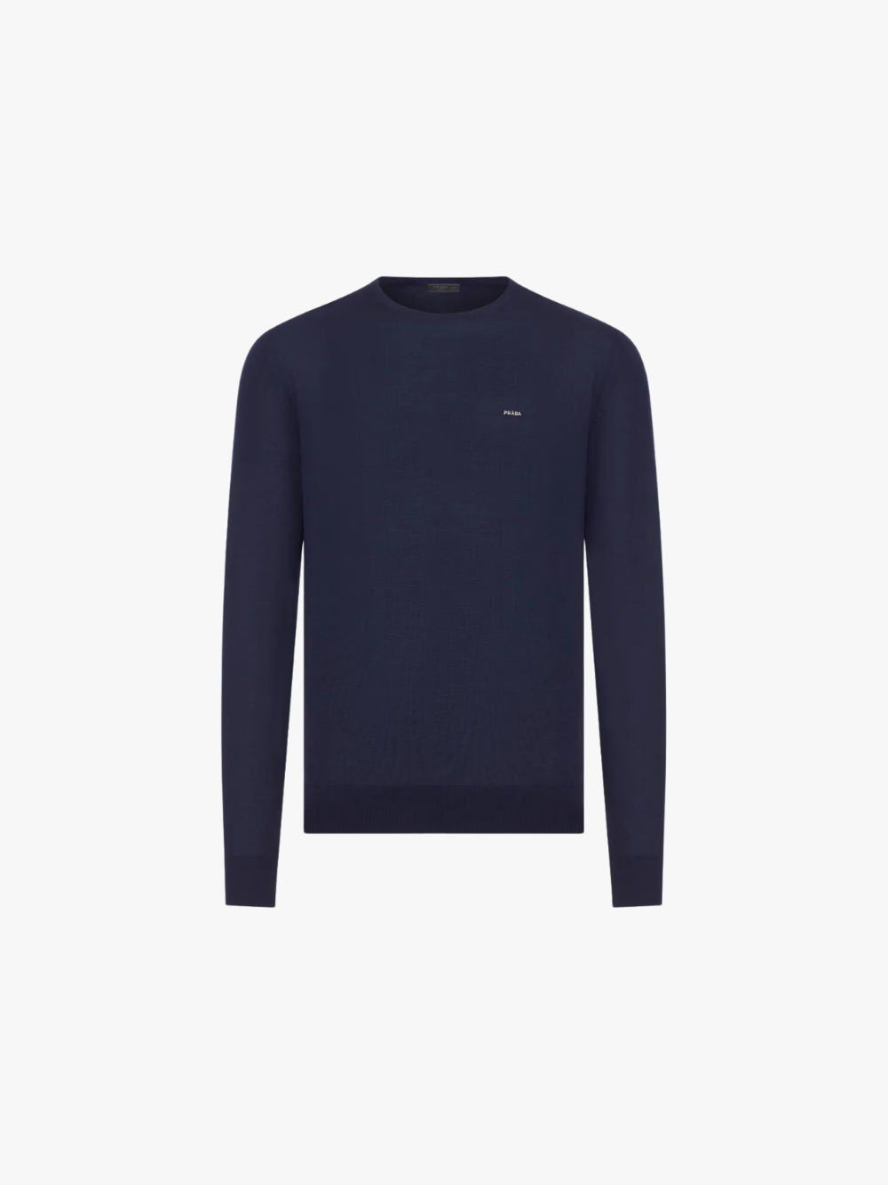 Prada Rundhalspullover Aus Superfeiner Wolle Feinstrick‑Sweater Herren