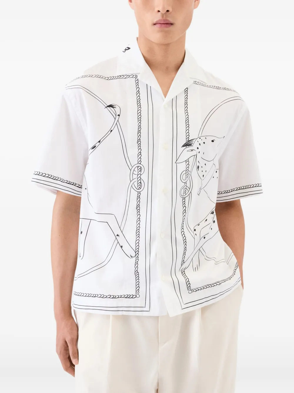Jacquemus Hemd mit Hunde-Print Weiß Herren