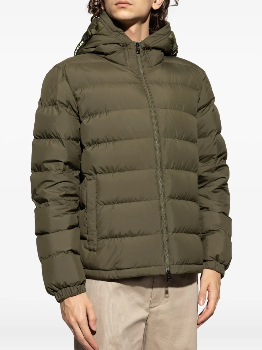 Moncler Laveraet Hooded Down Jacket Olive Green Men