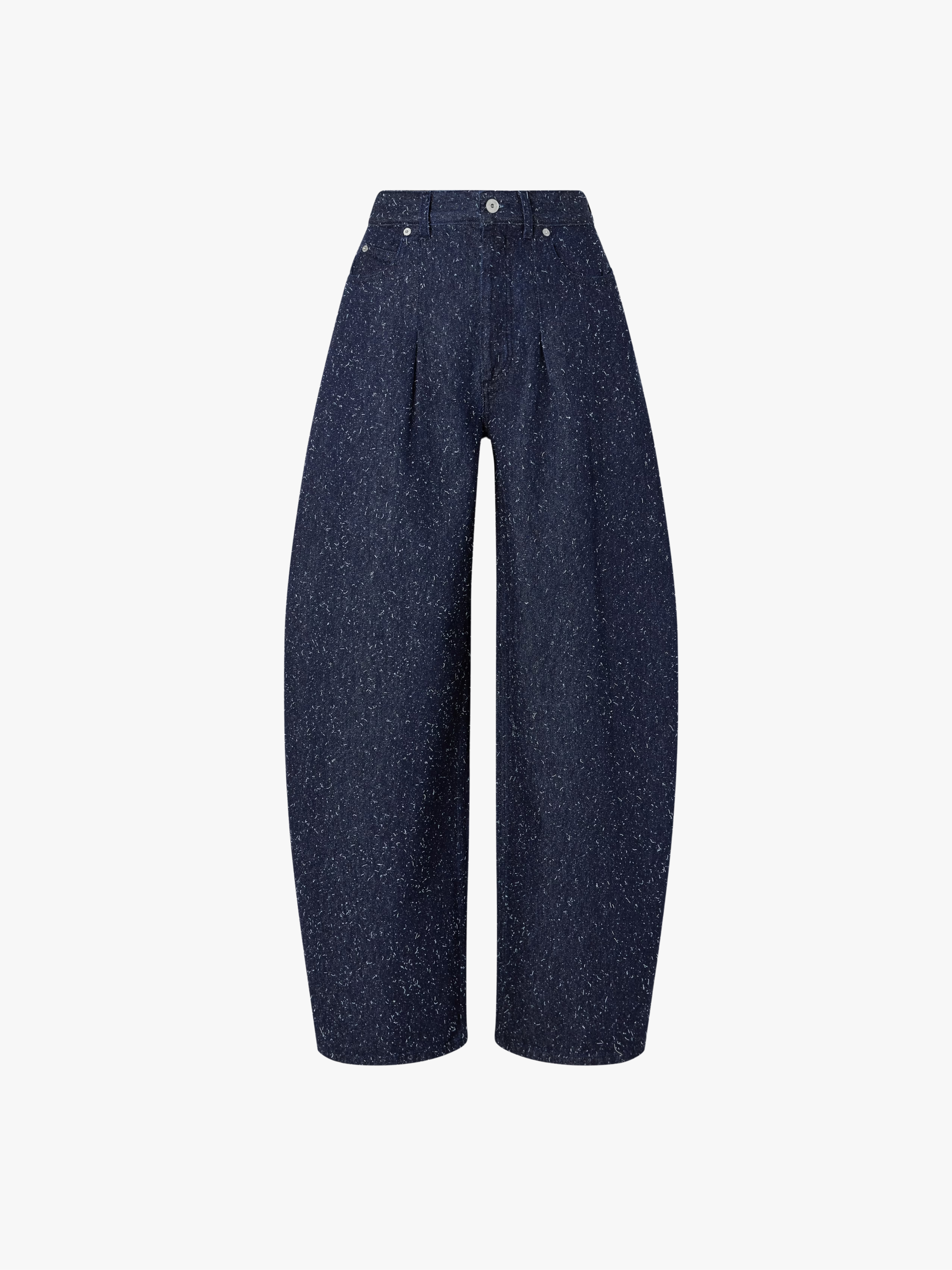Jacquemus Ovalo High-Rise Barrel-Leg Jeans  Navy Women's