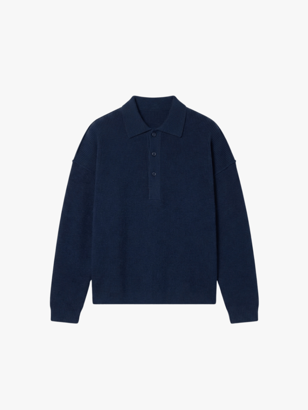 Roberto Collina Polo Collar Knitted Sweater Navy Men