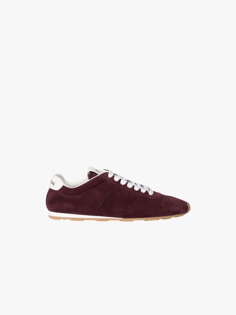 Miu Miu Plume Suede Sneakers Burgundery Women