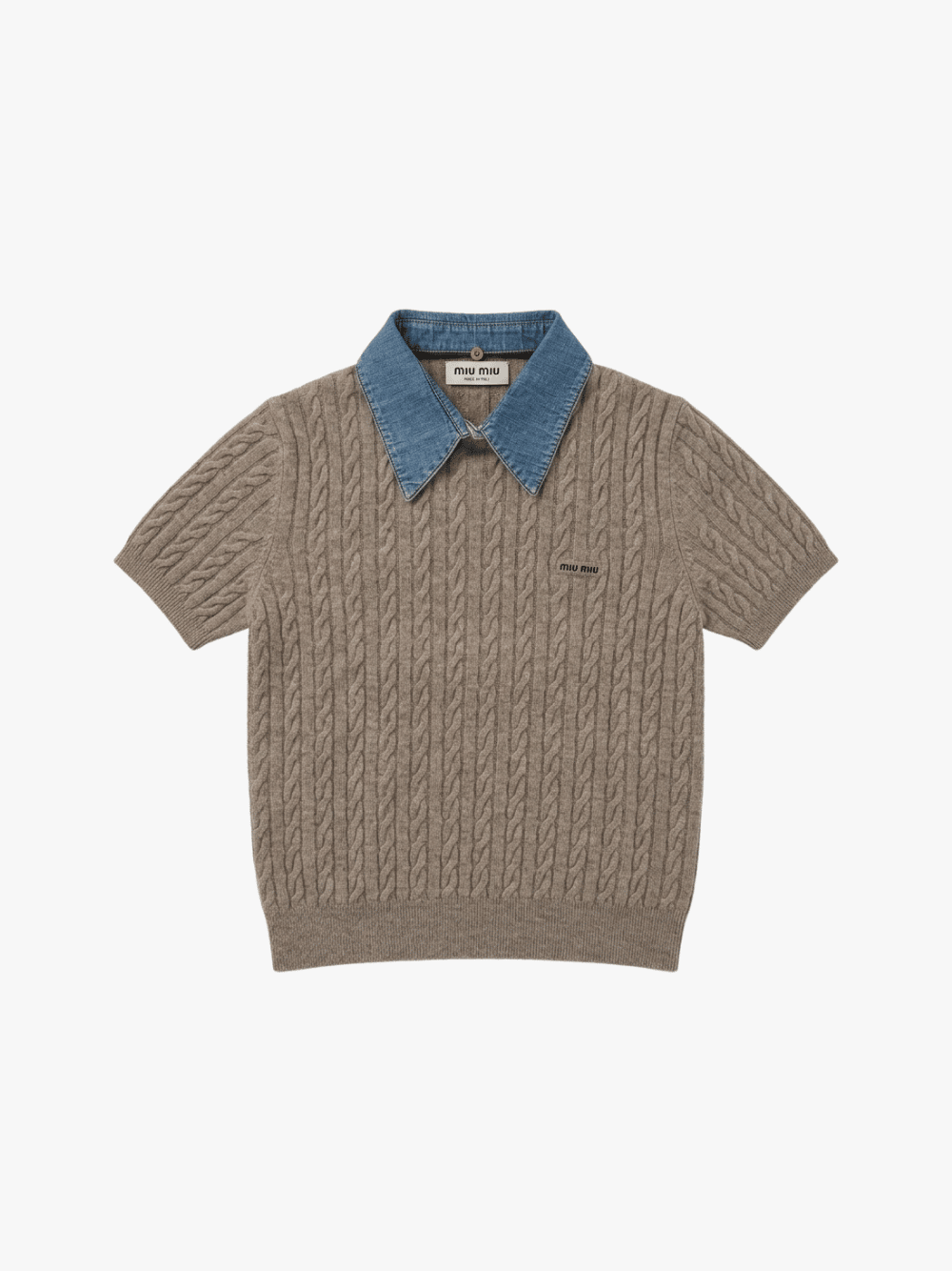 Miu Miu Girocollo Wool Cashmere Sweatshirt  Sabbia Damen