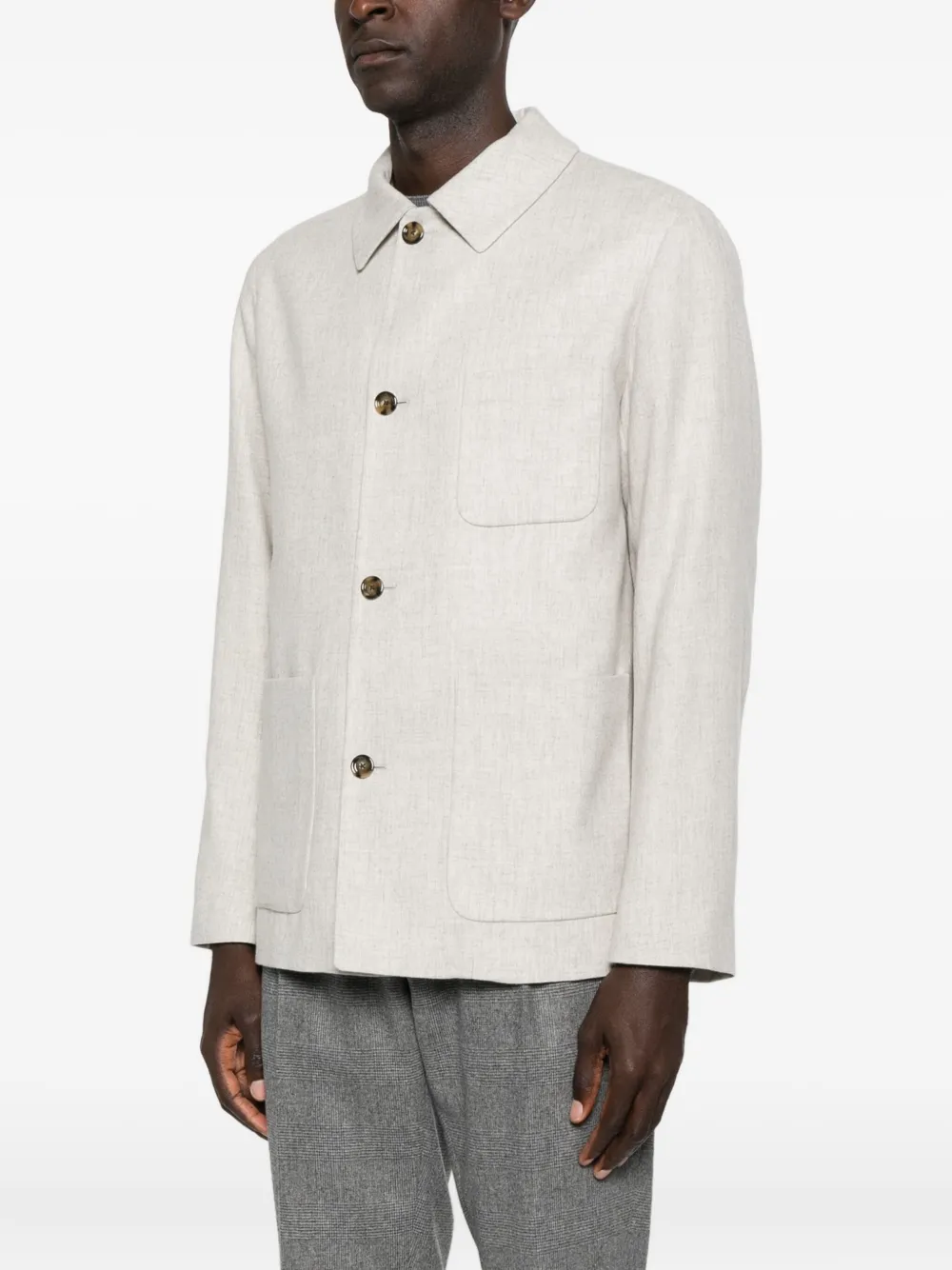Lardini jacket with patch pockets Light beige Men