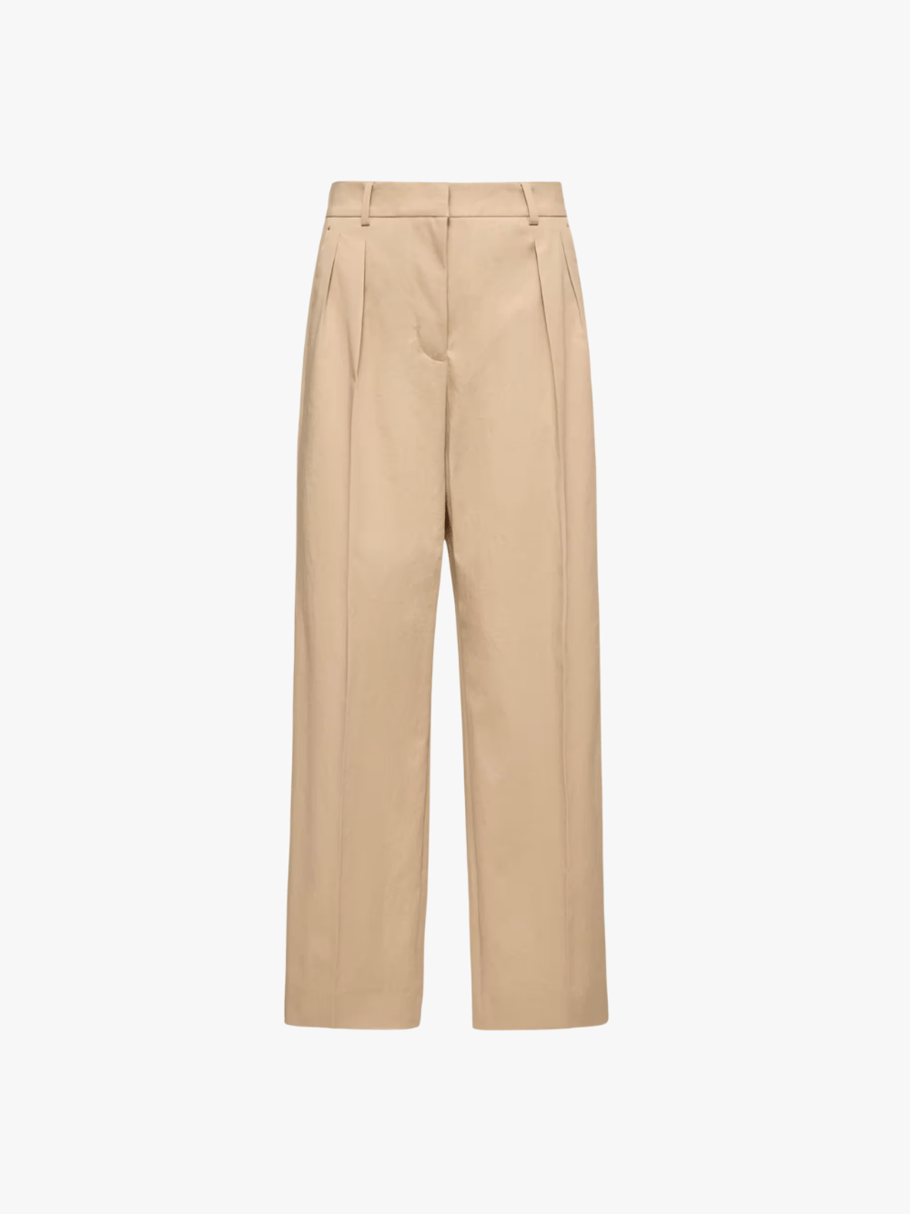 Moncler Baumwoll-Gabardine-Hose mit weitem Bein Beige Damen