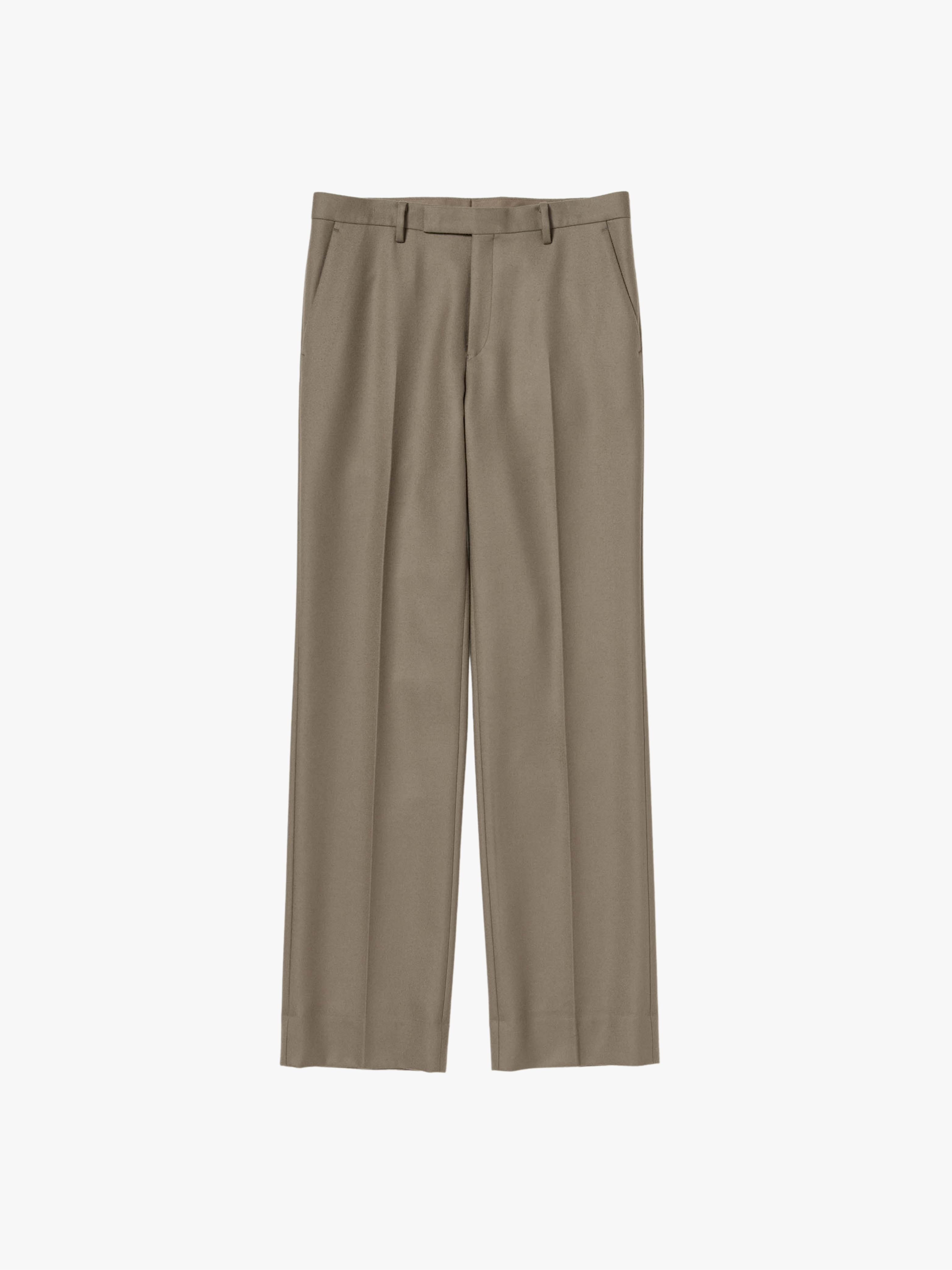 Auralee Light Melton Schmale Hose Khaki Braun Herren