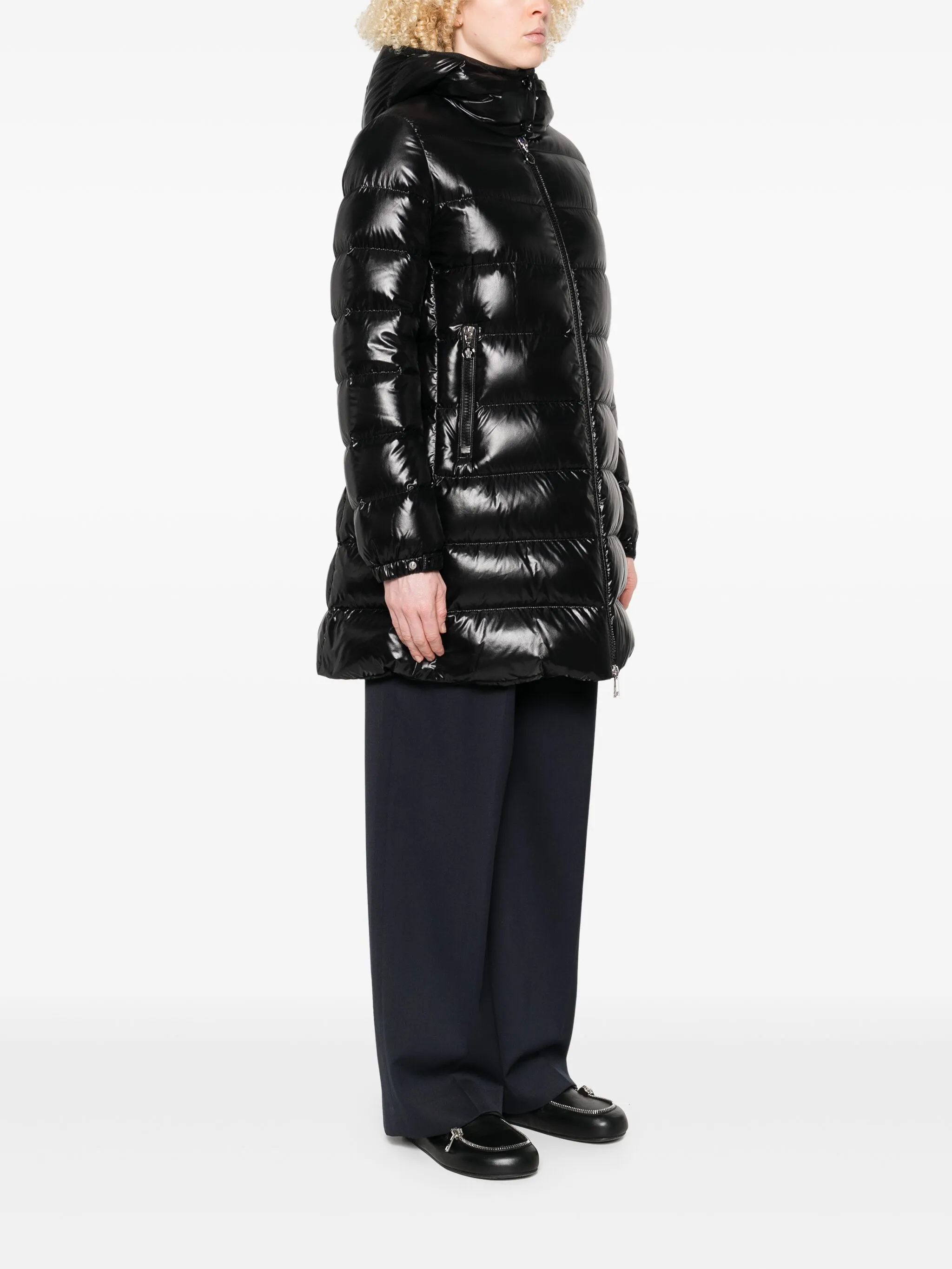 Moncler Courcelles Daunenmantel Schwarz Damen