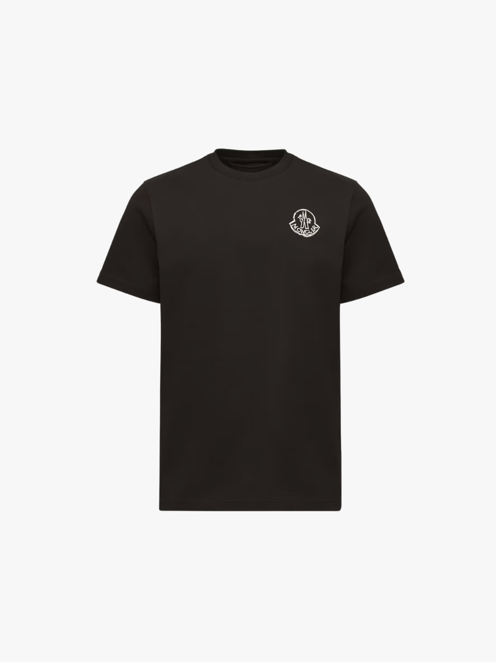 Moncler Baumwoll-Jersey T-Shirt mit Logo-Patch Schwarz Herren T-Shirt