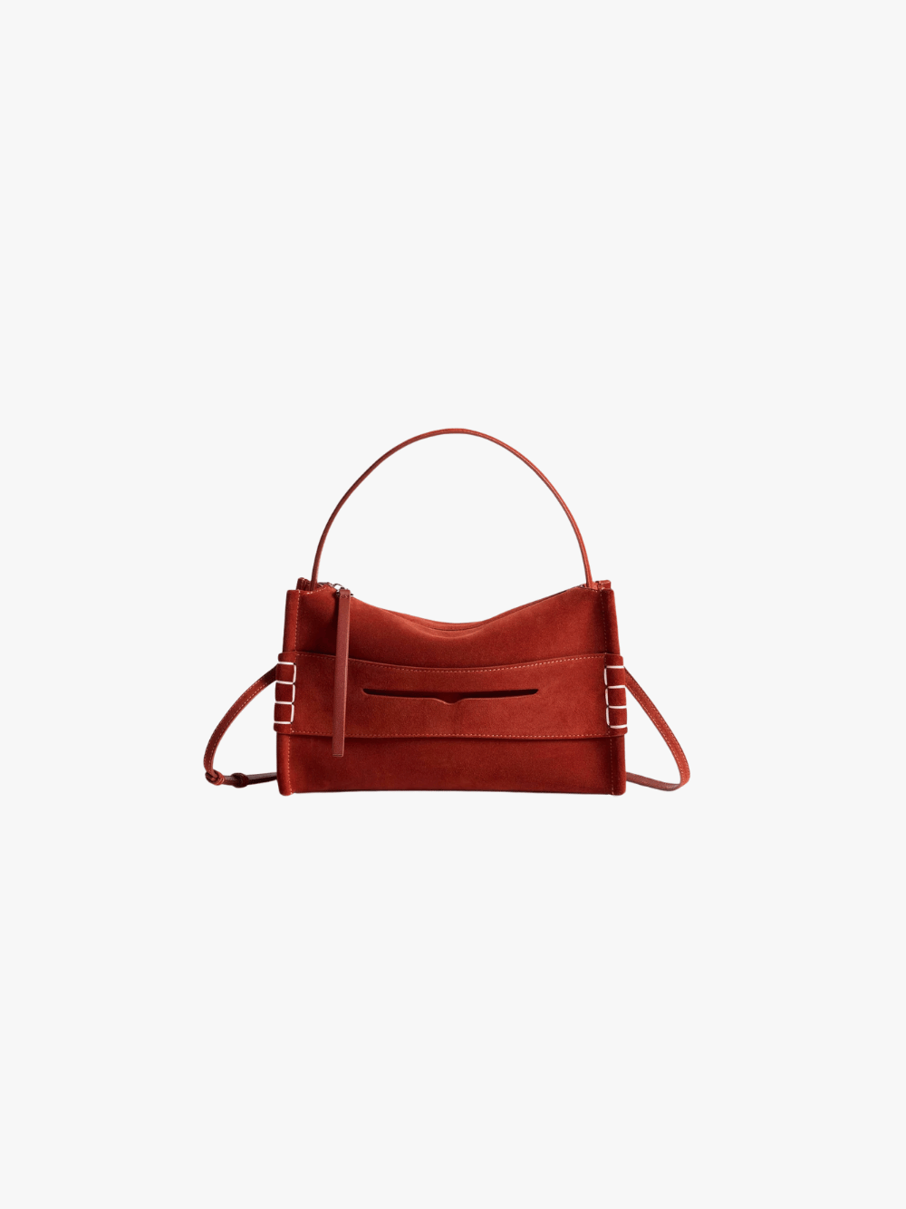 JW Anderson Loafer Bag aus Veloursleder Rost Rot Damen