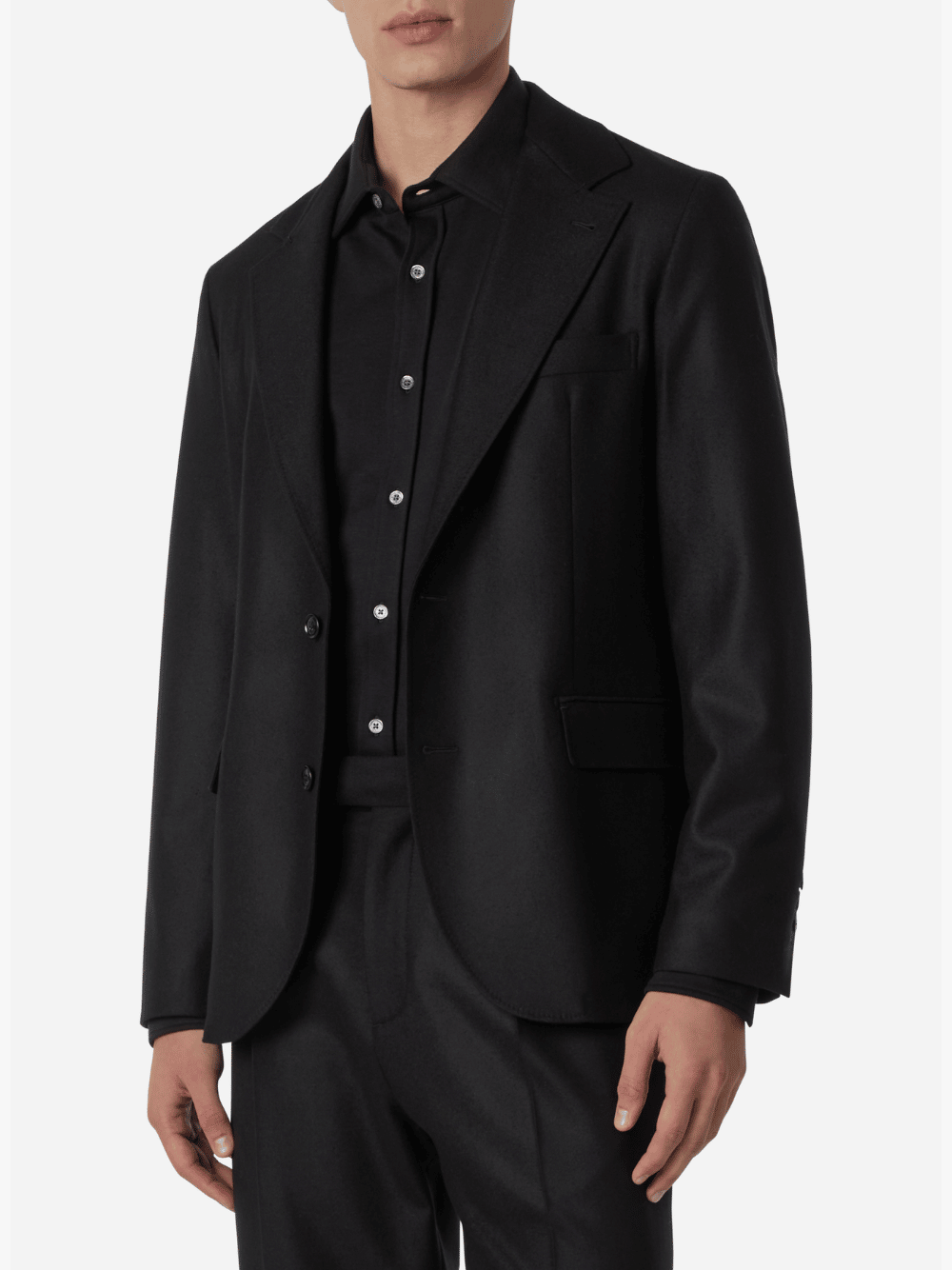Brett Johnson Wool Single Breast Blazer Black Men's