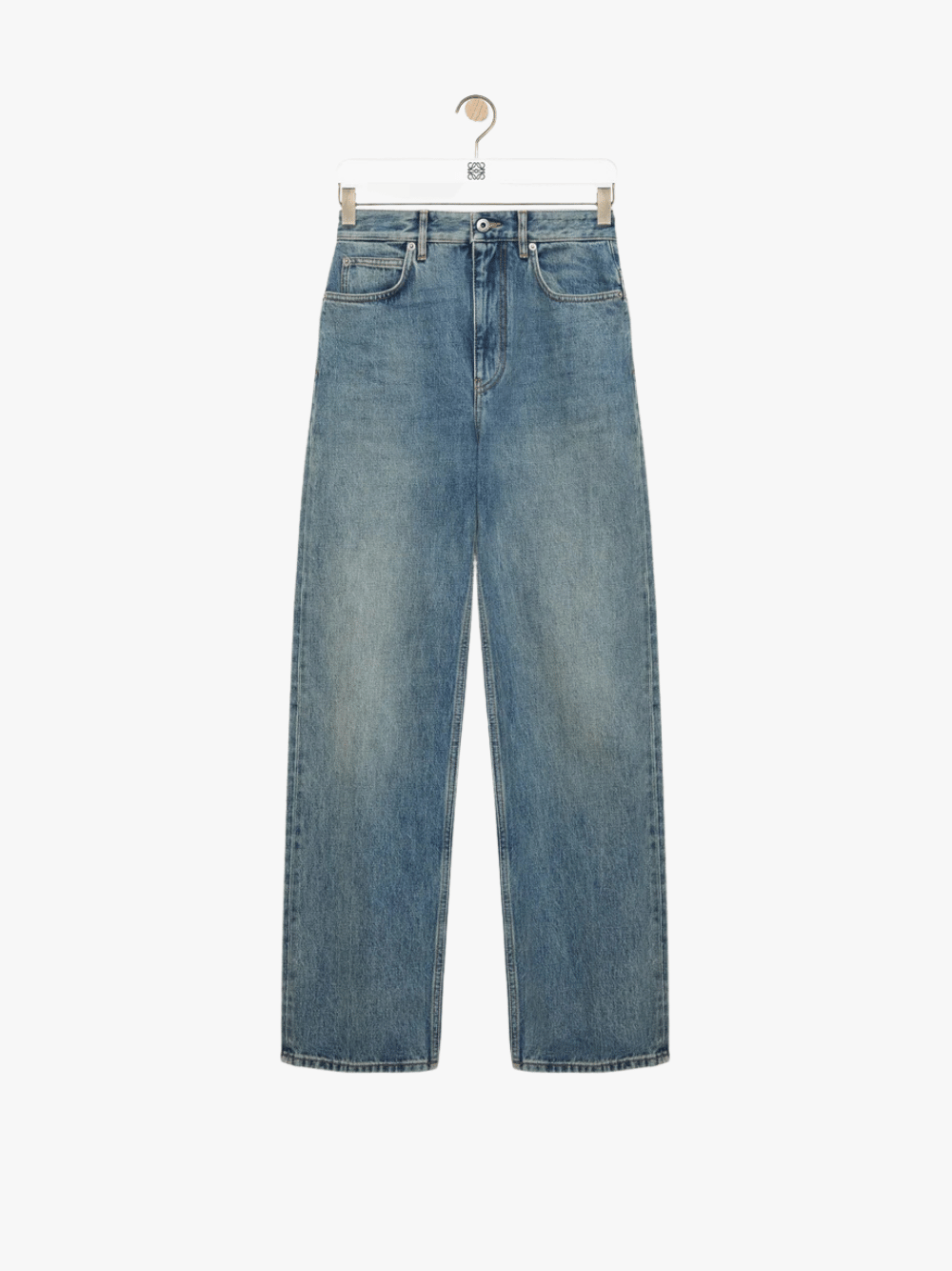 Loewe Anagram Jeans in Denim Washed Blue Women