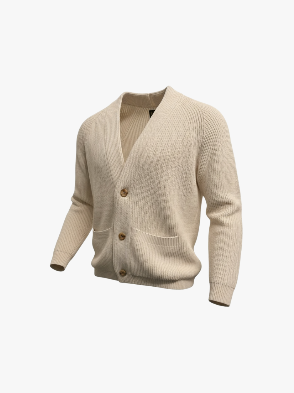 Batoner Essential Superior High Gauge Merino Cardigan Elfenbein Herren