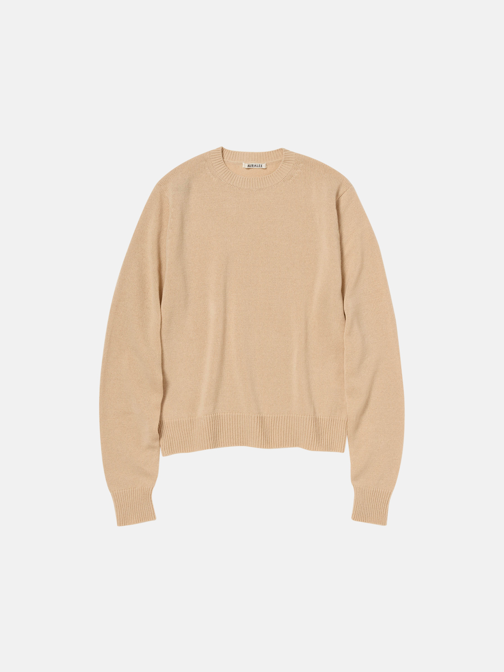 AURALEE Light Cashmere Knit Sweater Beige Men AURALEE Light Cashmere Knit Sweater Beige Men