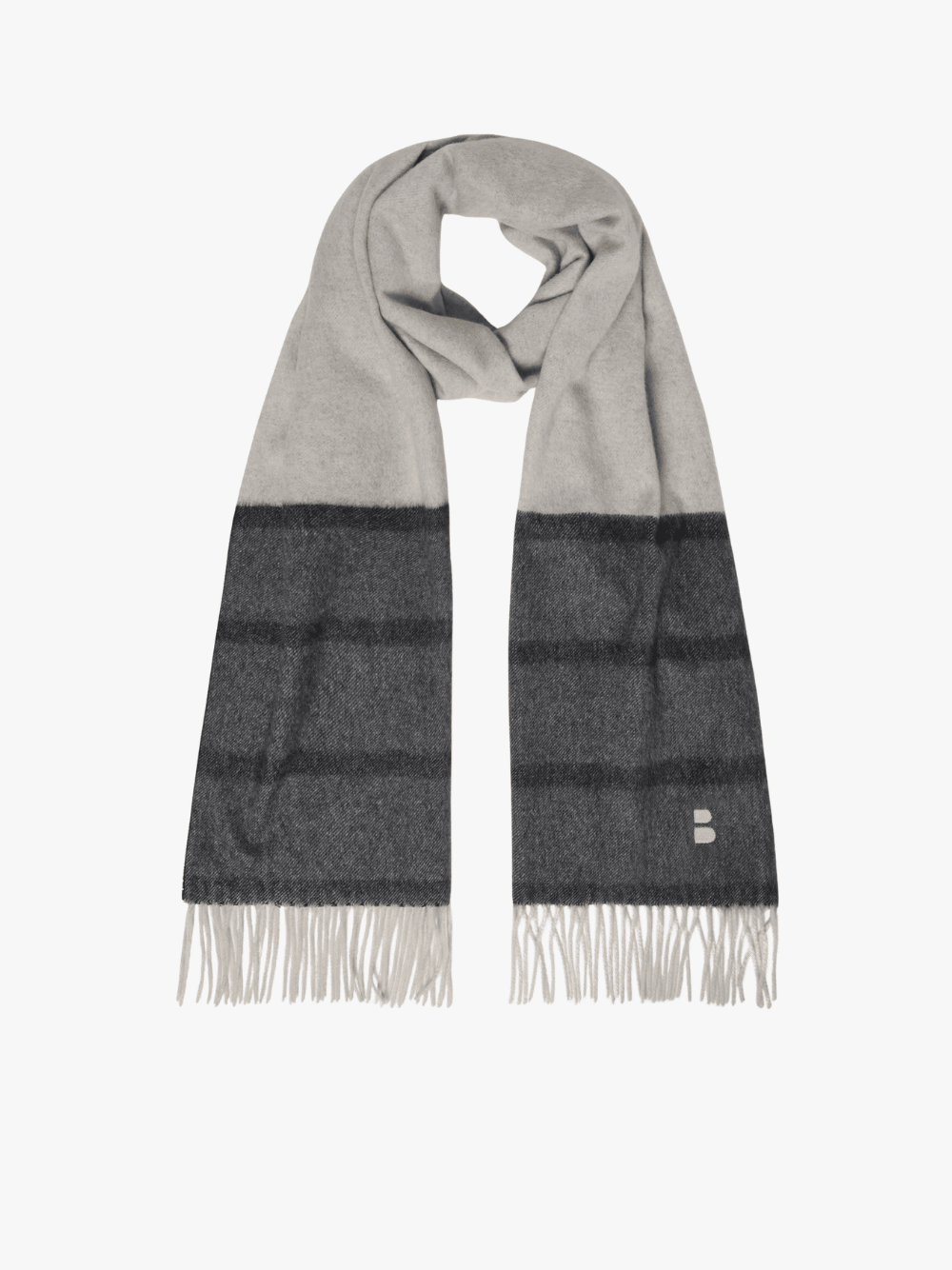 Brett Johnson Cashmere Scarf with Stripes Velvet Smoke Men