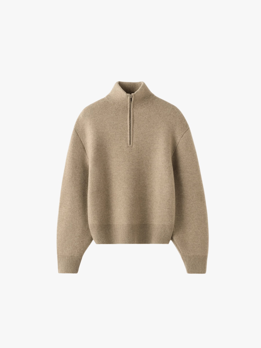 ALMADA LABEL Dana Pullover mit halbem Reißverschluss Haselnussbraun Damen