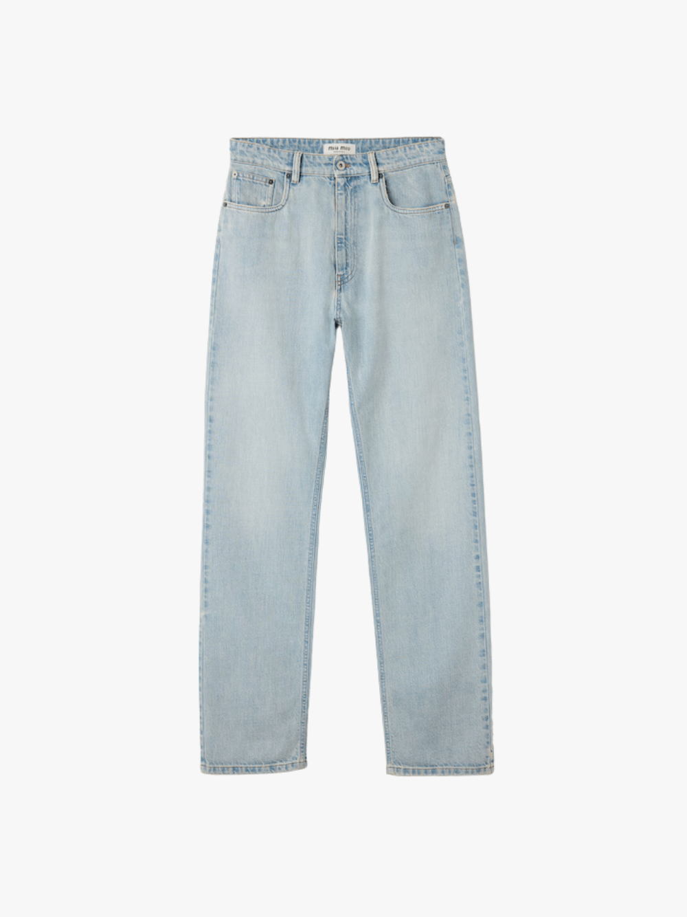 Miu Miu Five-Pocket Jeans in Washed Denim, Sapphire Blue, Women's