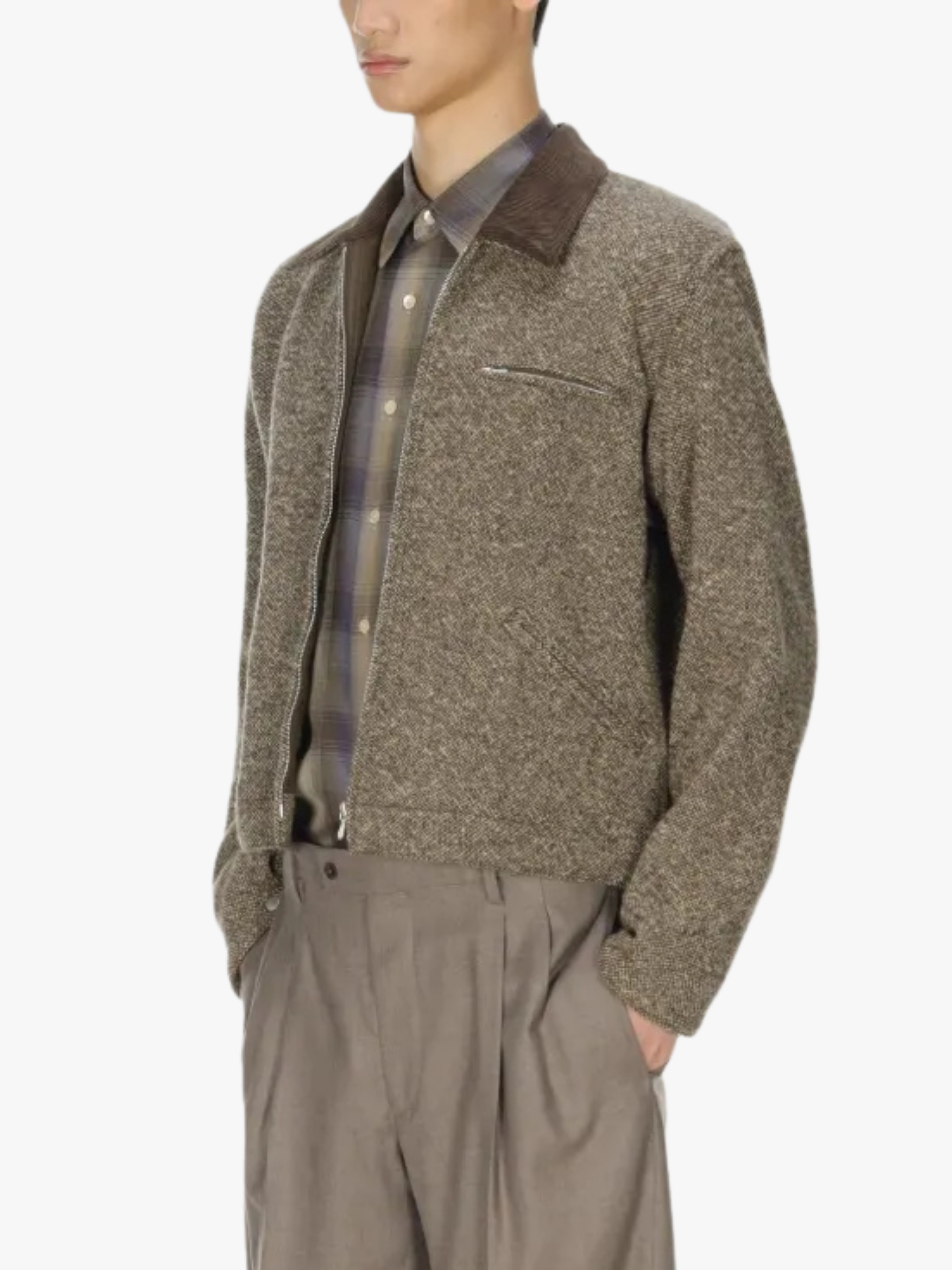 Auralee Zipper Blouson Brown Men
