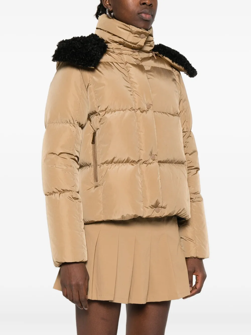 Moncler Quilted Castelnou Jacket Beige Women Moncler Quilted Castelnou Jacket Beige Women