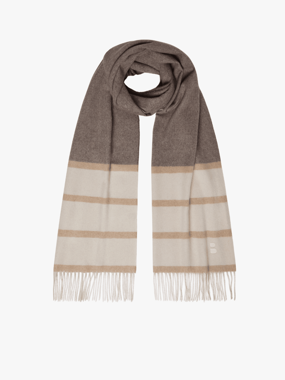 Brett Johnson Cashmere Scarf with Stripes Beige Men