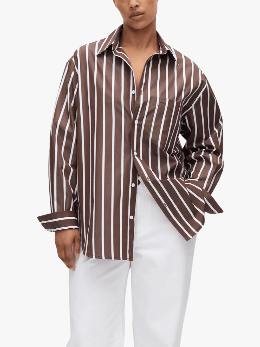 Matteau Classic Stripe Shirt Chocolate Stripe Damen