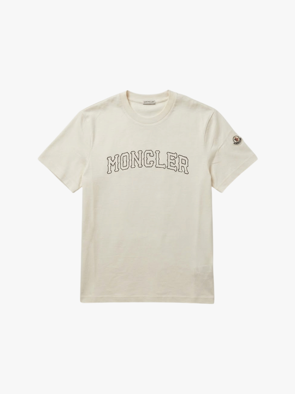 Moncler T-Shirt aus Baumwolle mit Logo Beige Herren