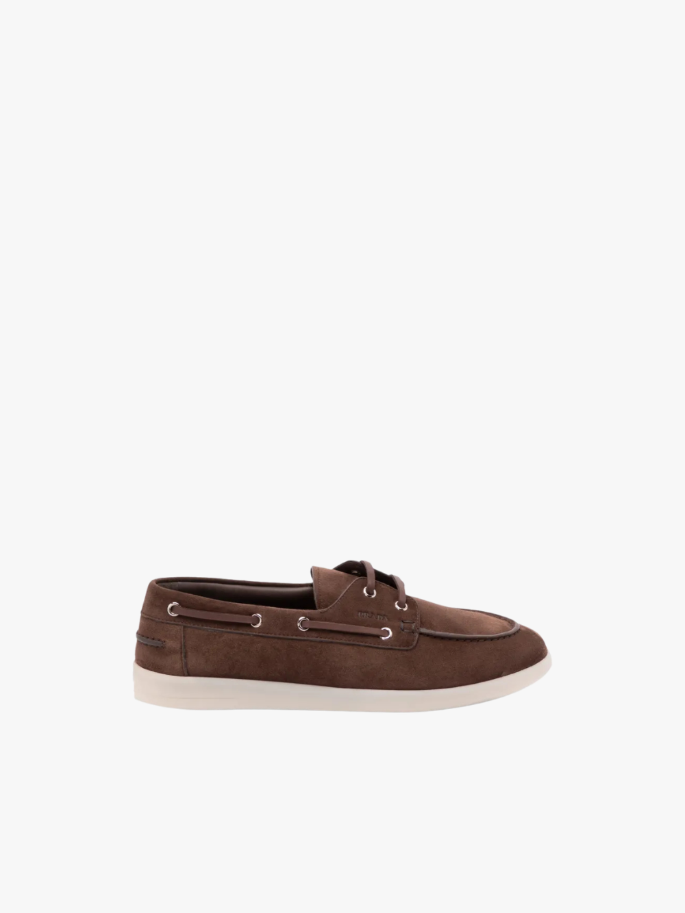 Prada Leder‑Bootsschuhe Braun Herren
