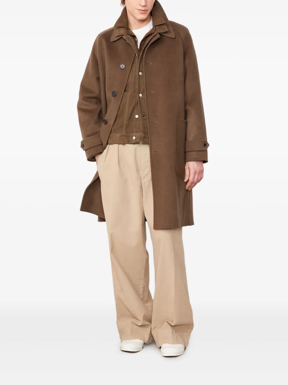 Officine Générale Patch-Pocket Wollmantel Braun Herren