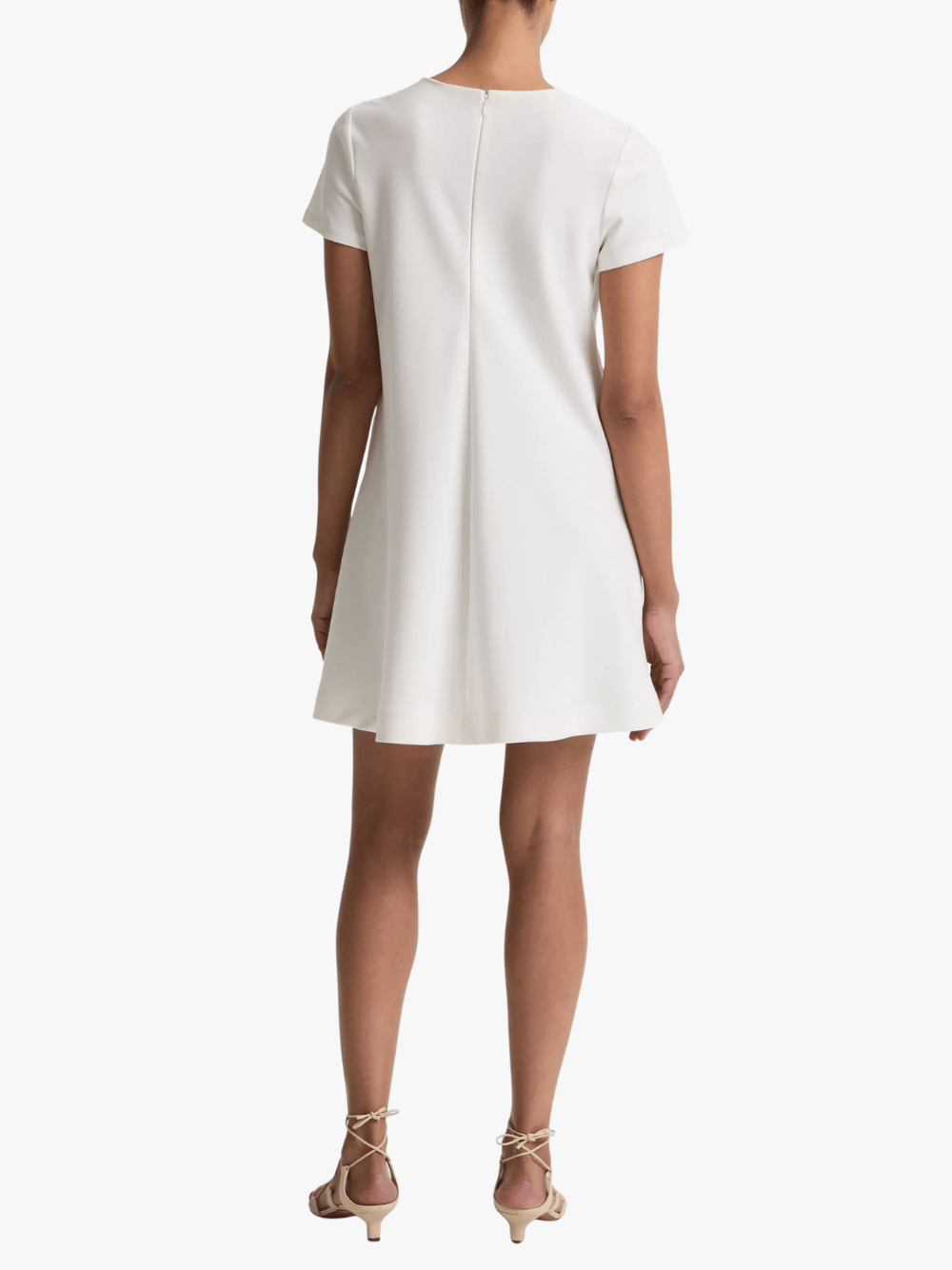 Vince Bias Short-Sleeve Dress White Women