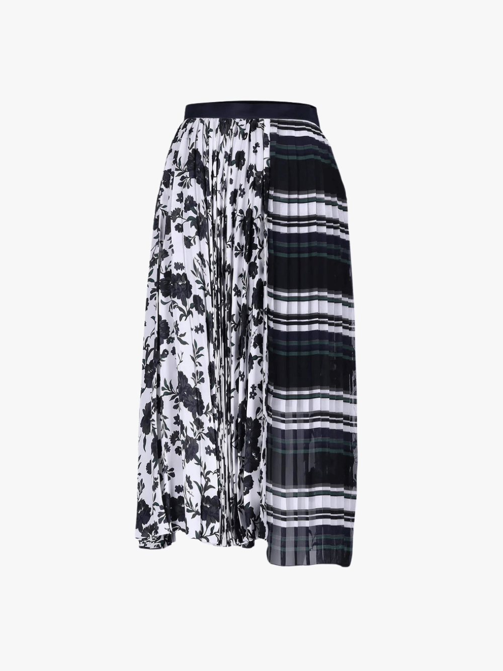 Sacai Pattern Mix Satin Midi Rock Multicolor Damen