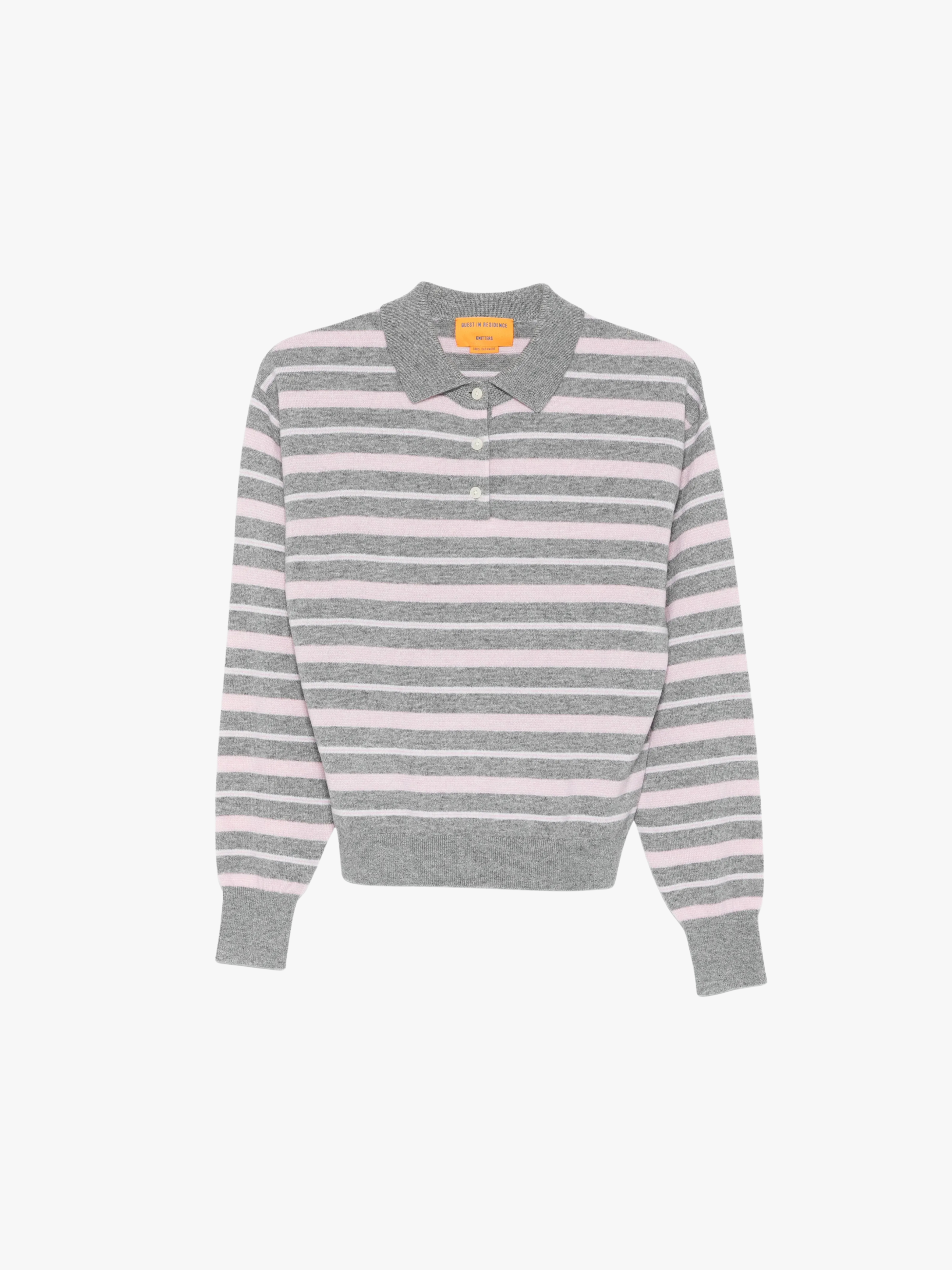 Guest in Residence Collegiate‑Streifen Langarm Polo Damen