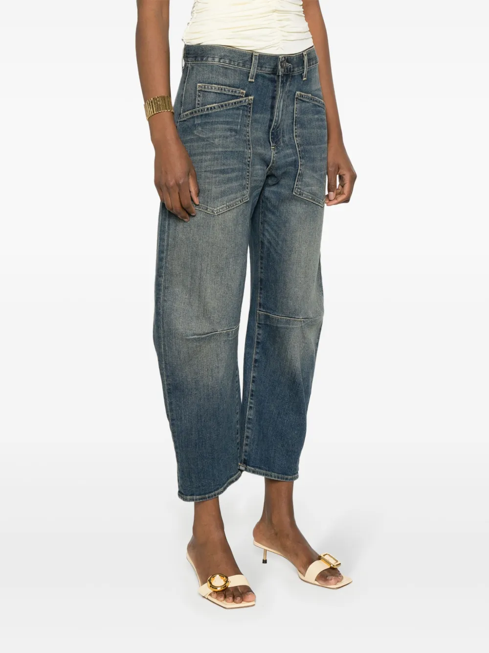 Nili Lotan High-Rise Shon Tapered Jeans Cerulean Blue Women