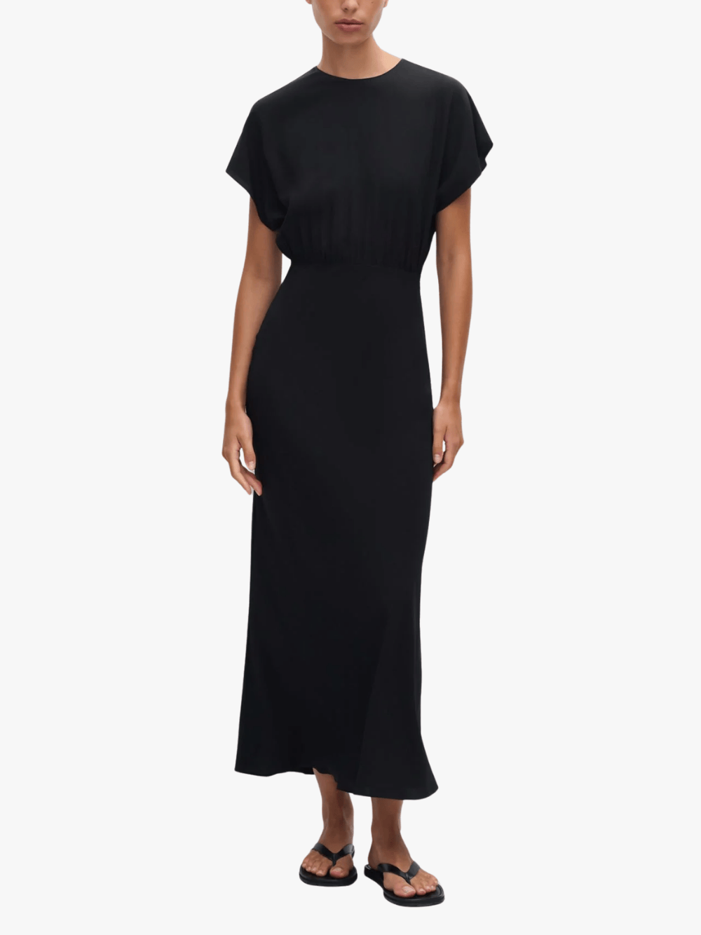 Matteau Bias Midi Tee Dress, Black, Women's