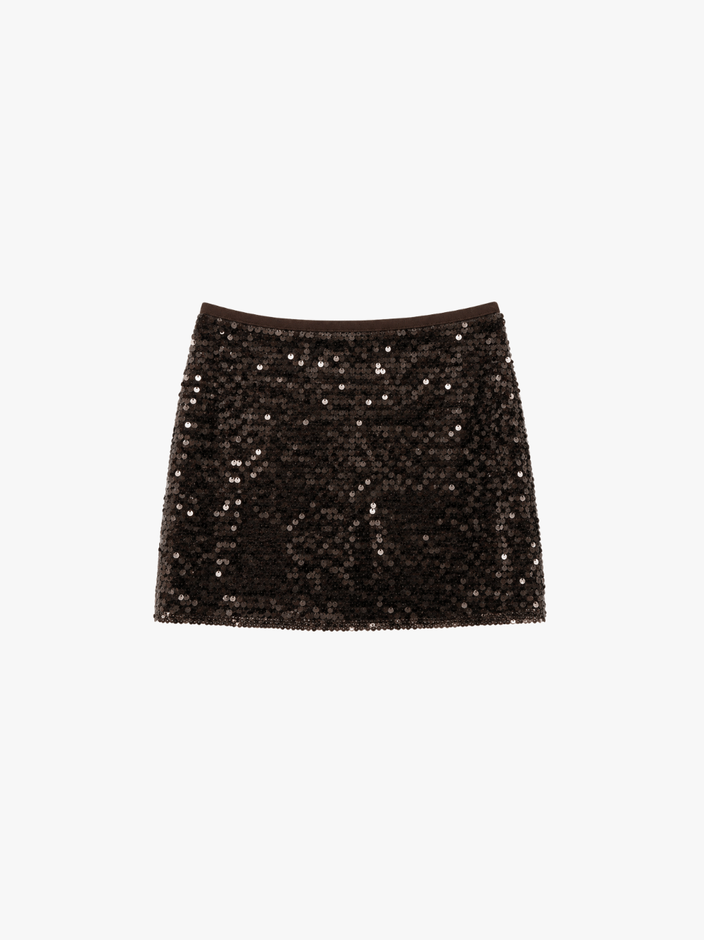 Roberto Collina Pailletten Rock Kurz Dunkelbraun Damen