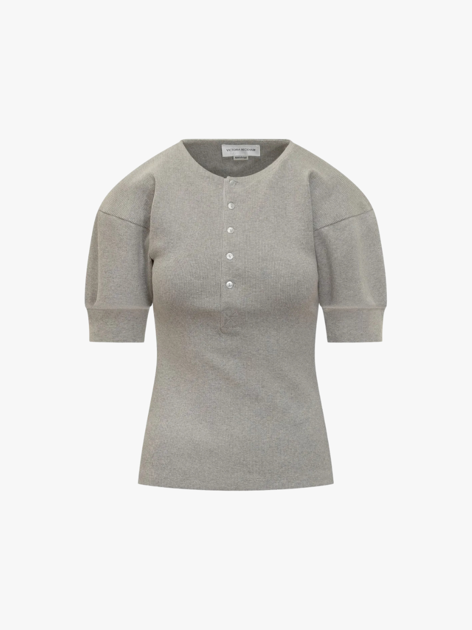 Victoria Beckham Top with Puff Sleeves Gray Women Victoria Beckham Top with Puff Sleeves Gray Women