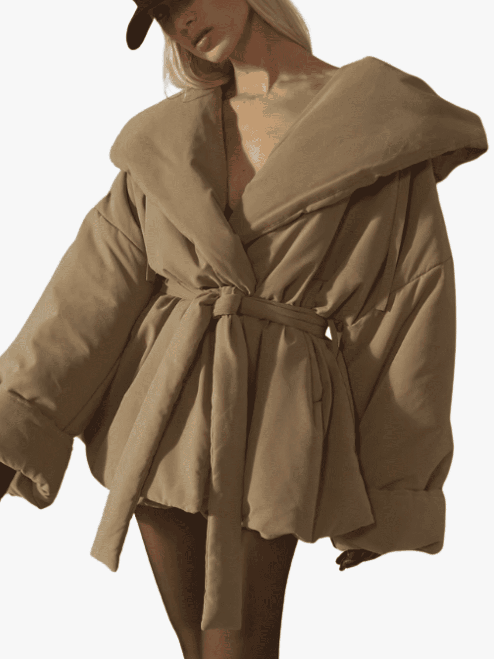 Auter Brushed Hooded Puffer Sand Damen