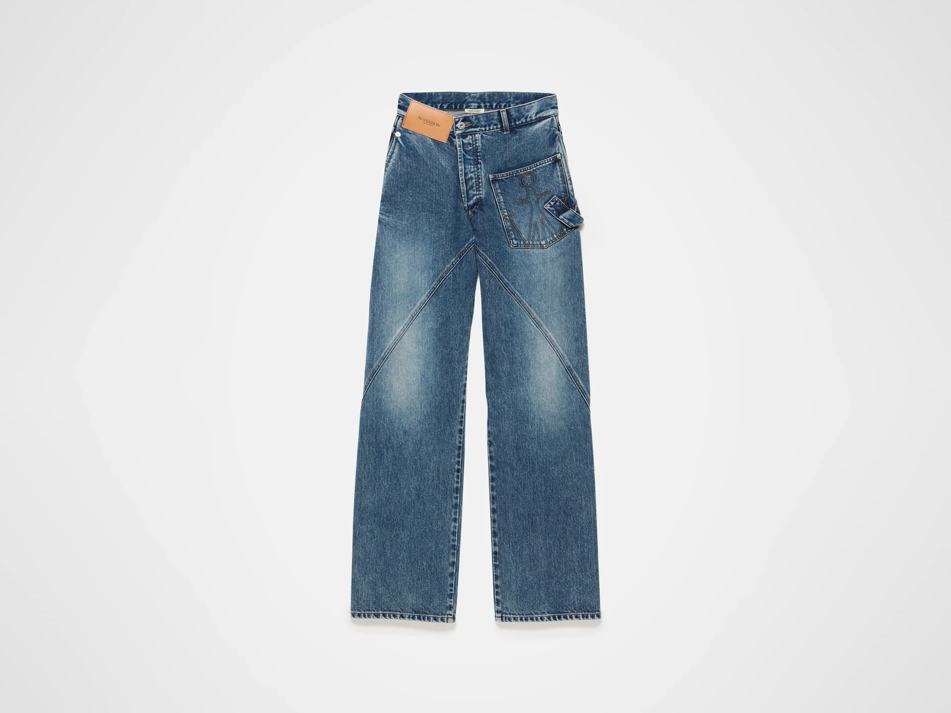 JW Anderson Twisted Workwear Jeans Mid Blue Herren