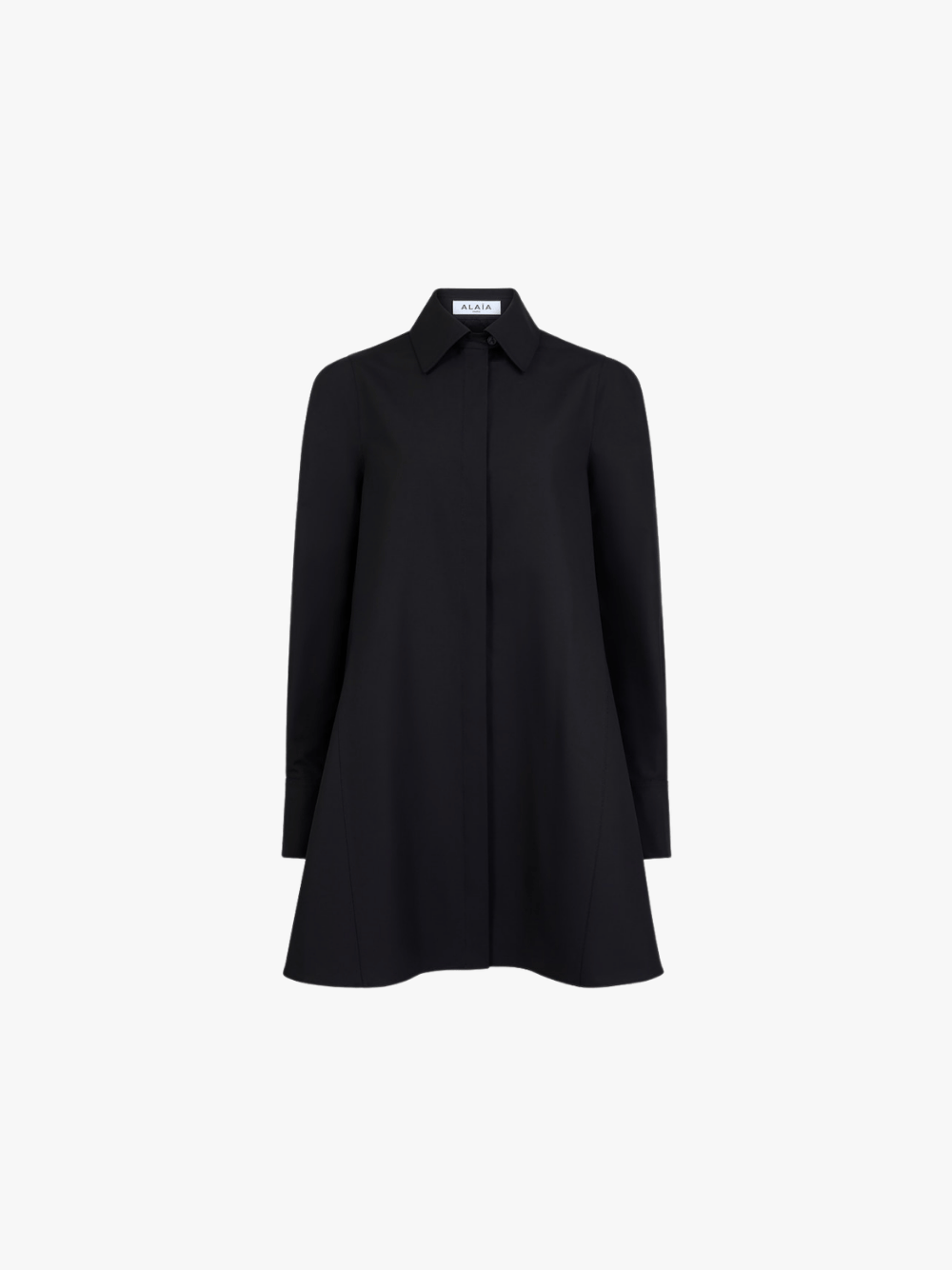 Alaia A-Linien Hemd Bluse aus Baumwolle Poplin Schwarz Damen