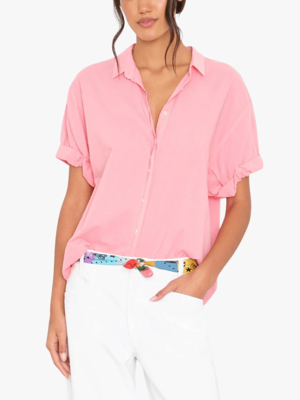 Xirena Channing Shirt Hot Coral Rosa Bluse Damen