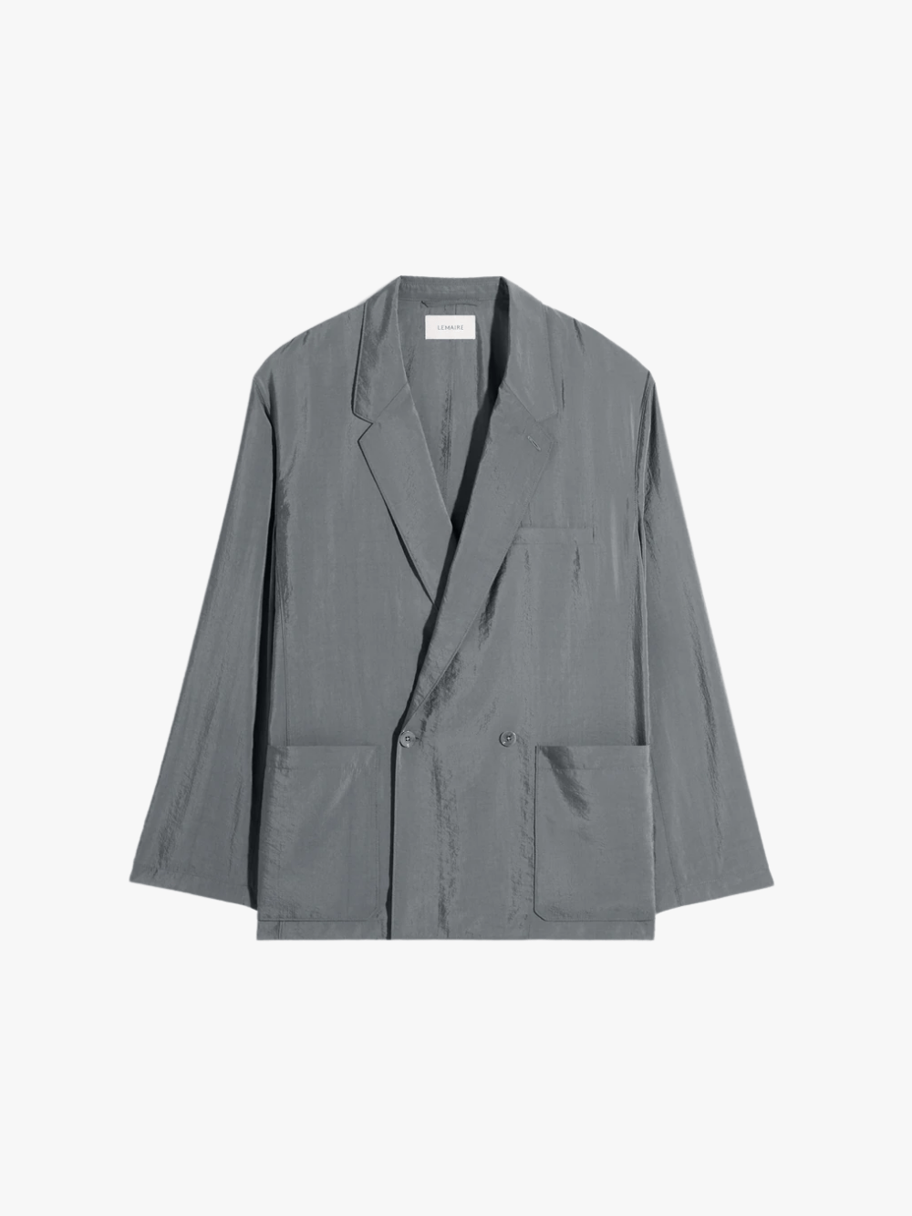 LEMAIRE Soft Double‑Breasted Jacket Aluminium Herrenjacke